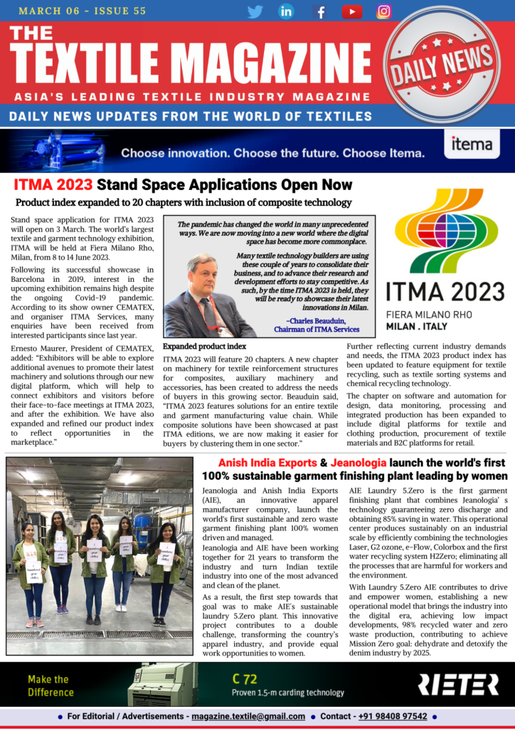 The VANDEWIELE SAVIO team is forward to see its clients at the upcoming  ITME expo in New Delhi, India. - Textile Magazine, Textile News, Apparel  News, Fashion News